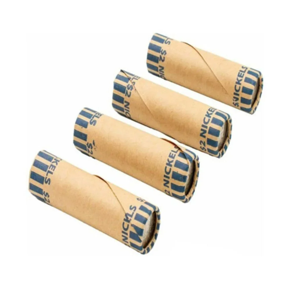 36 ROLLS PREFORMED NICKELS COIN WRAPPERS TUBES 5 CENTS (Holds $2 Each) (1 Pack)